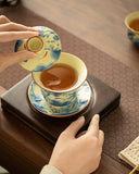Ru Ware "Fish Playing in the Lotus Pond" Floating Sancai Gaiwan