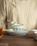 "Silver Moon" Lotus Treasure Sancai Gaiwan