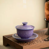 Lapis Lazuli Gemstone Porcelain "Hover" Gaiwan | 170ml Luxury Brewing Bowl