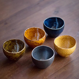 Mino Ware "Autumn Harmony" Tea/sake Cup Set of Five – A Celebration of Seasonal Beauty