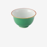 Japanese Zouzeng Kiln (Kurura-gaki) "Moeghi" Hand-Painted Gold Green Glaze Tea Set