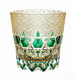 Edo Kiriko Handcrafted "Fluorite" Whisky Glass - Dazzling Clarity with Wooden Box