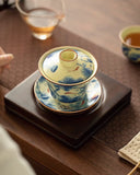 Ru Ware "Fish Playing in the Lotus Pond" Floating Sancai Gaiwan